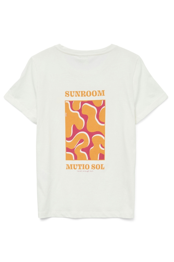 VMELLA S/S O-NECK T-SHIRT JRS BTQ G 10333613 SNOW WHITE/SUNROOM